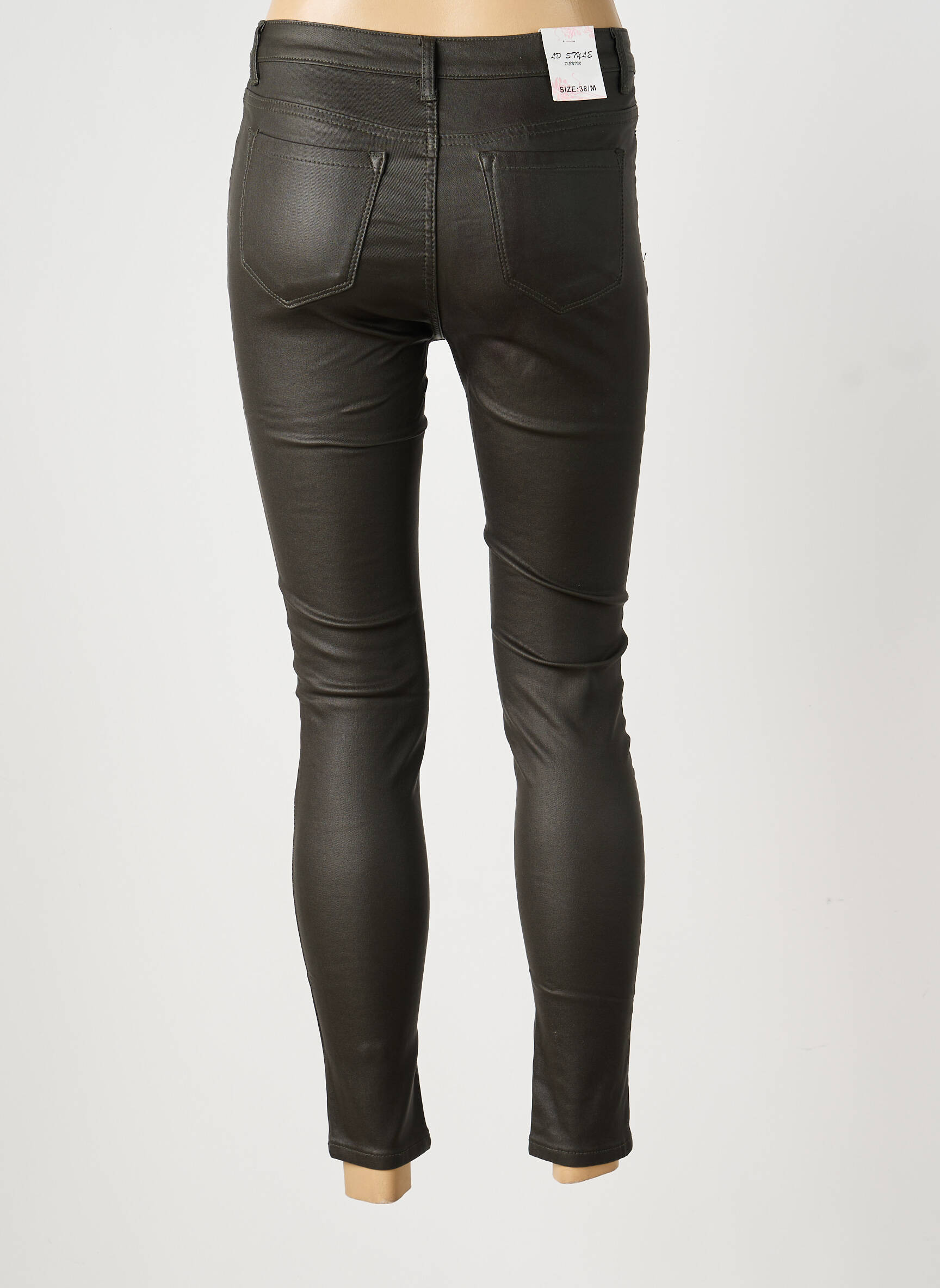 Pantalon slim elasticitate mărime normală negru LD STYLE femeie