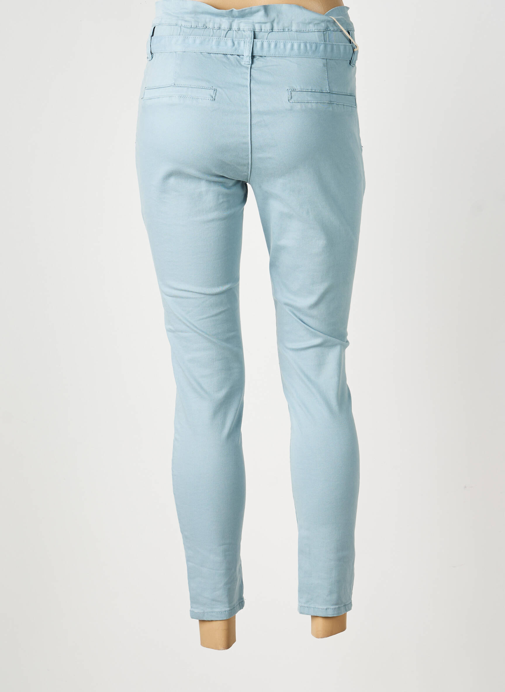Pantalon slim talie elastică mărime normală albastru R.DISPLAY femeie