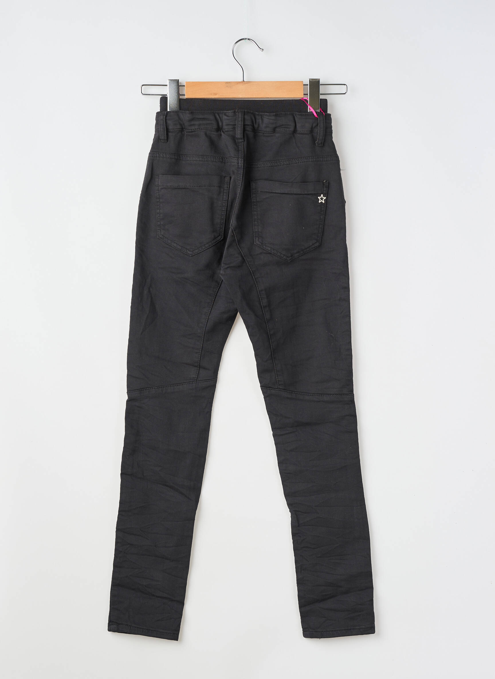 Pantalon slim talie elastică mărime normală negru PLACE DU JOUR femeie