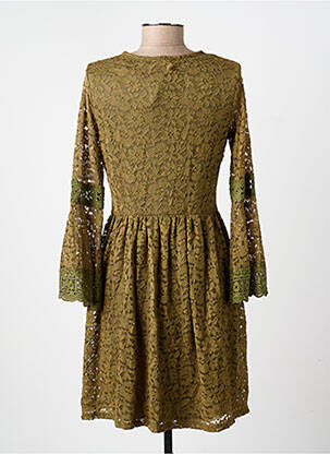 Rochie scurtă croială evazată mâneci lungi verde LILIE ROSE femeie