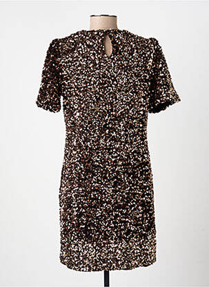 Rochie midi mâneci scurte mâneci scurte maro EMMA ELLA femeie