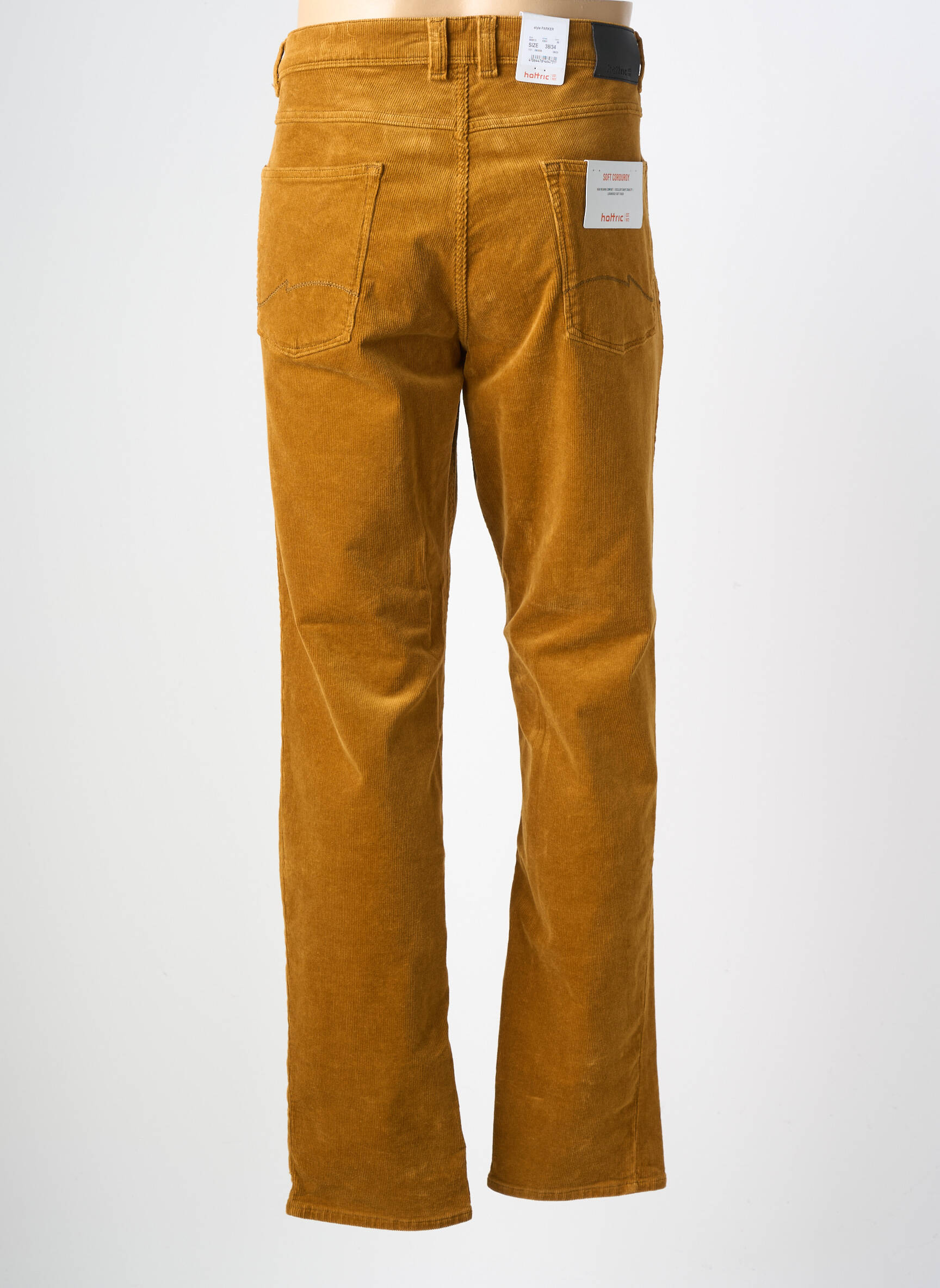 Pantalon slim țesătură catifea mărime normală galben HATTRIC bărbat