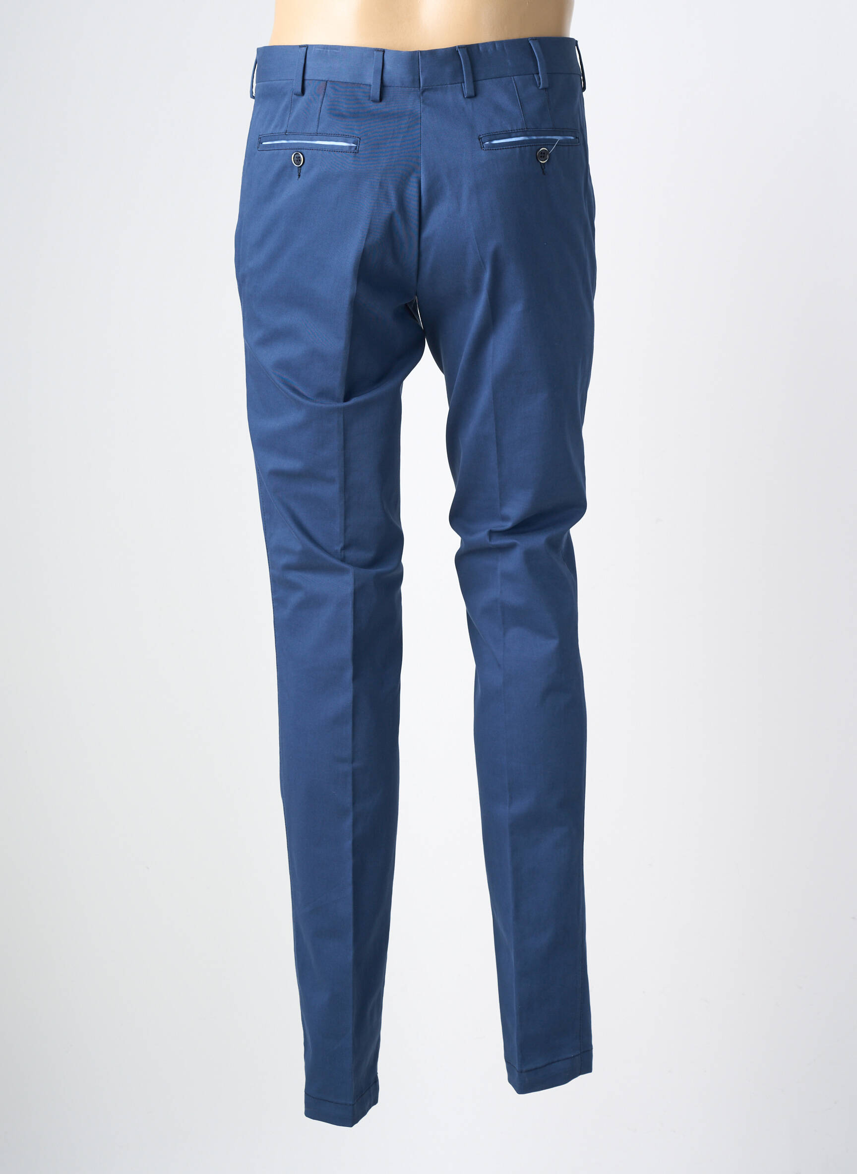 Pantalon slim talie cu cleme mărime normală albastru NINO LORETTI bărbat