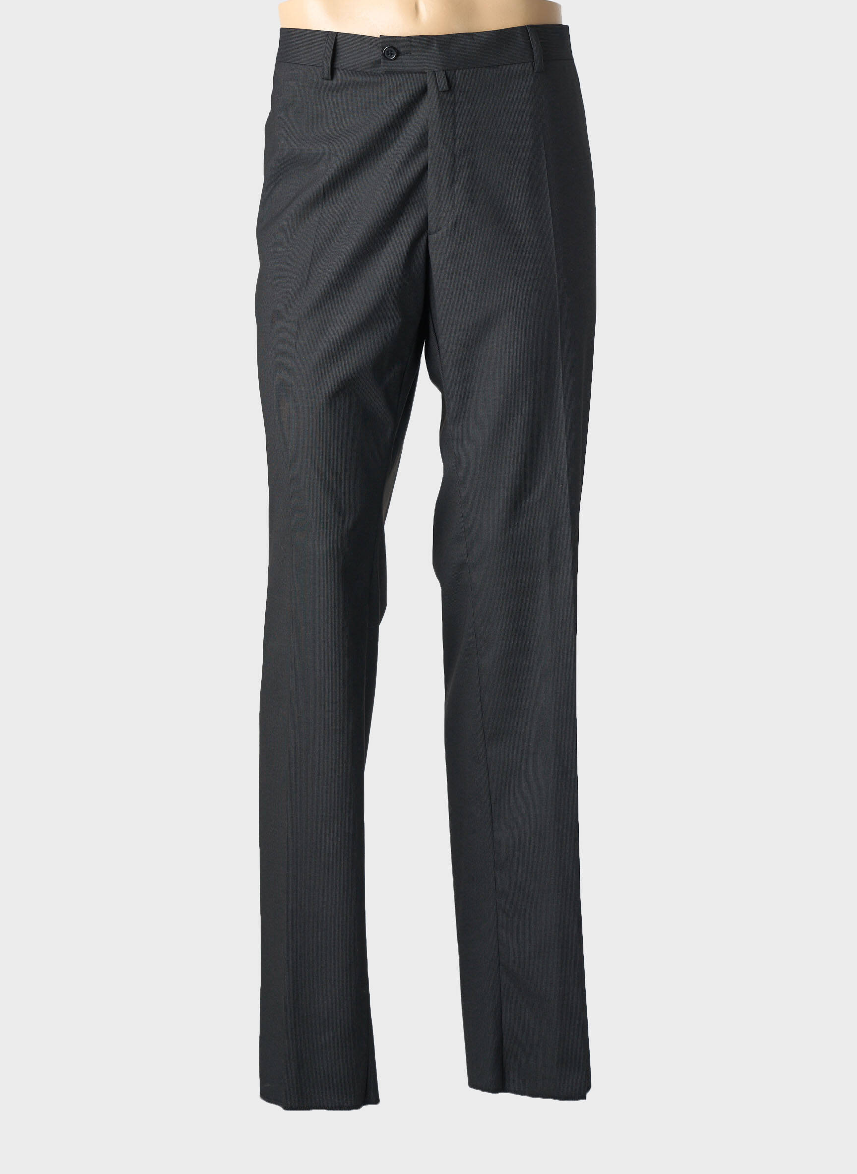 Pantalon drept talie cu cleme mărime normală negru SIROCCO bărbat