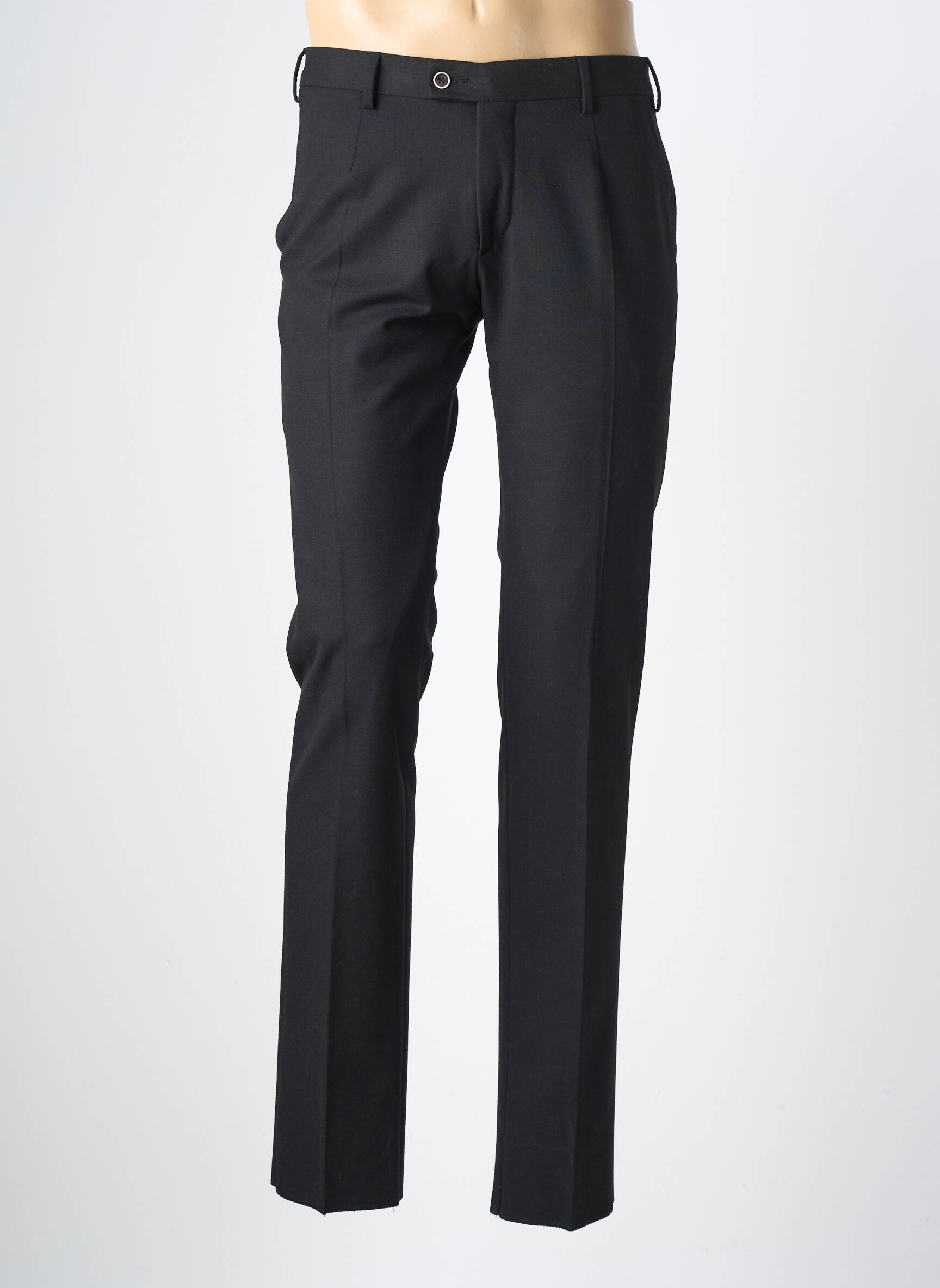 Pantalon slim talie cu cleme mărime normală negru KAMAO bărbat