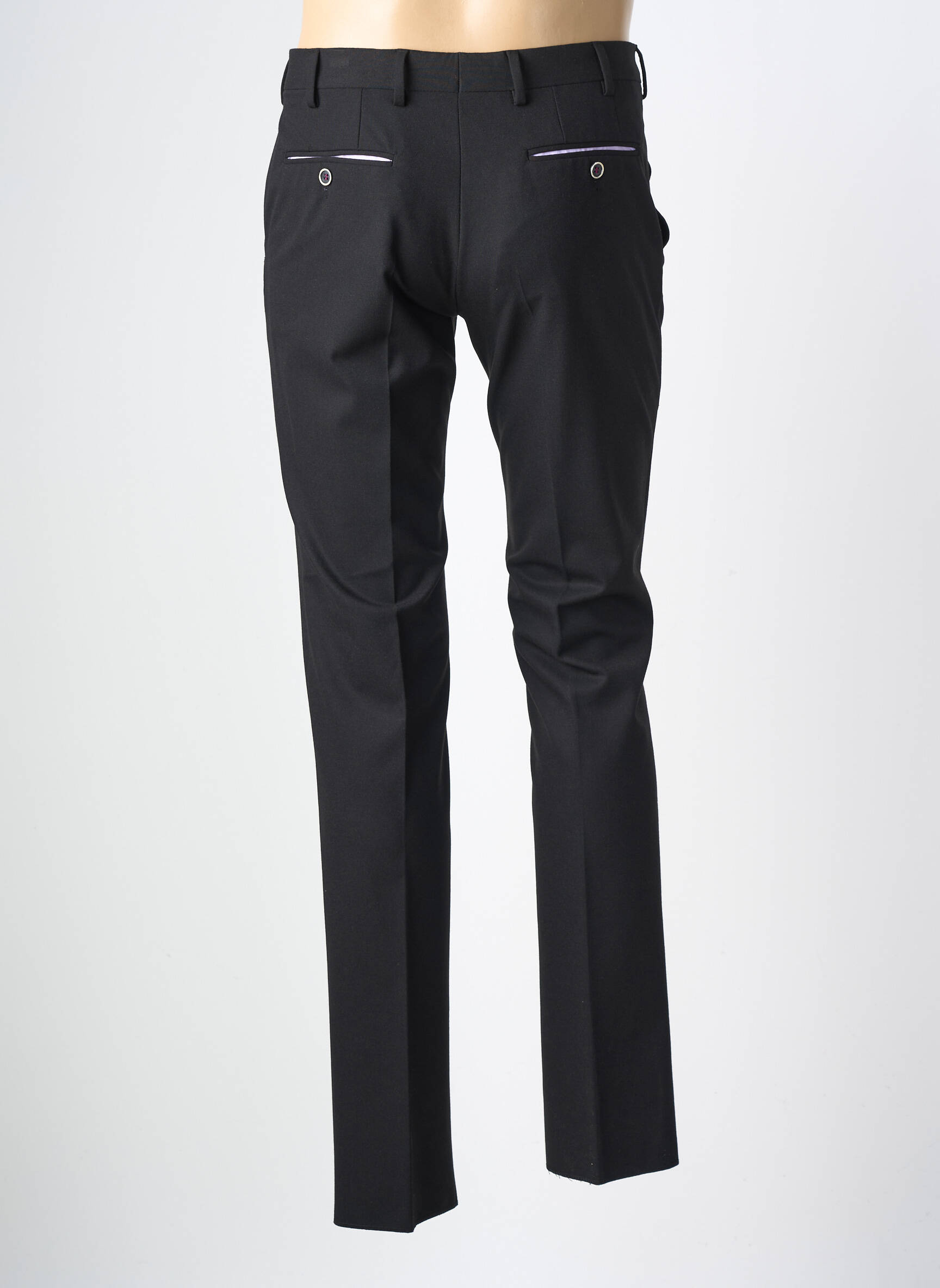 Pantalon slim talie cu cleme mărime normală negru KAMAO bărbat