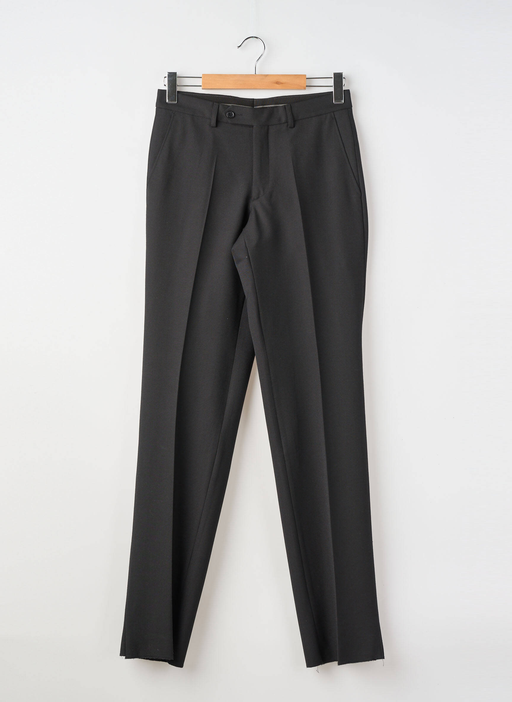 Pantalon slim talie cu cleme talie înaltă negru SIROCCO bărbat
