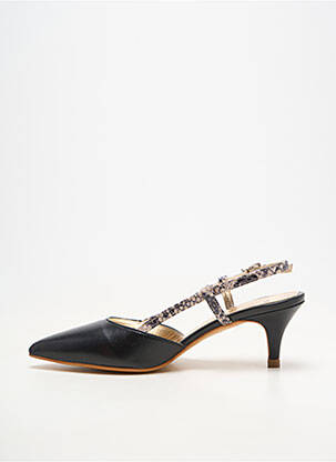 Pantofi cu toc material neted toc de 7 la 9 cm negru NIMAL femeie