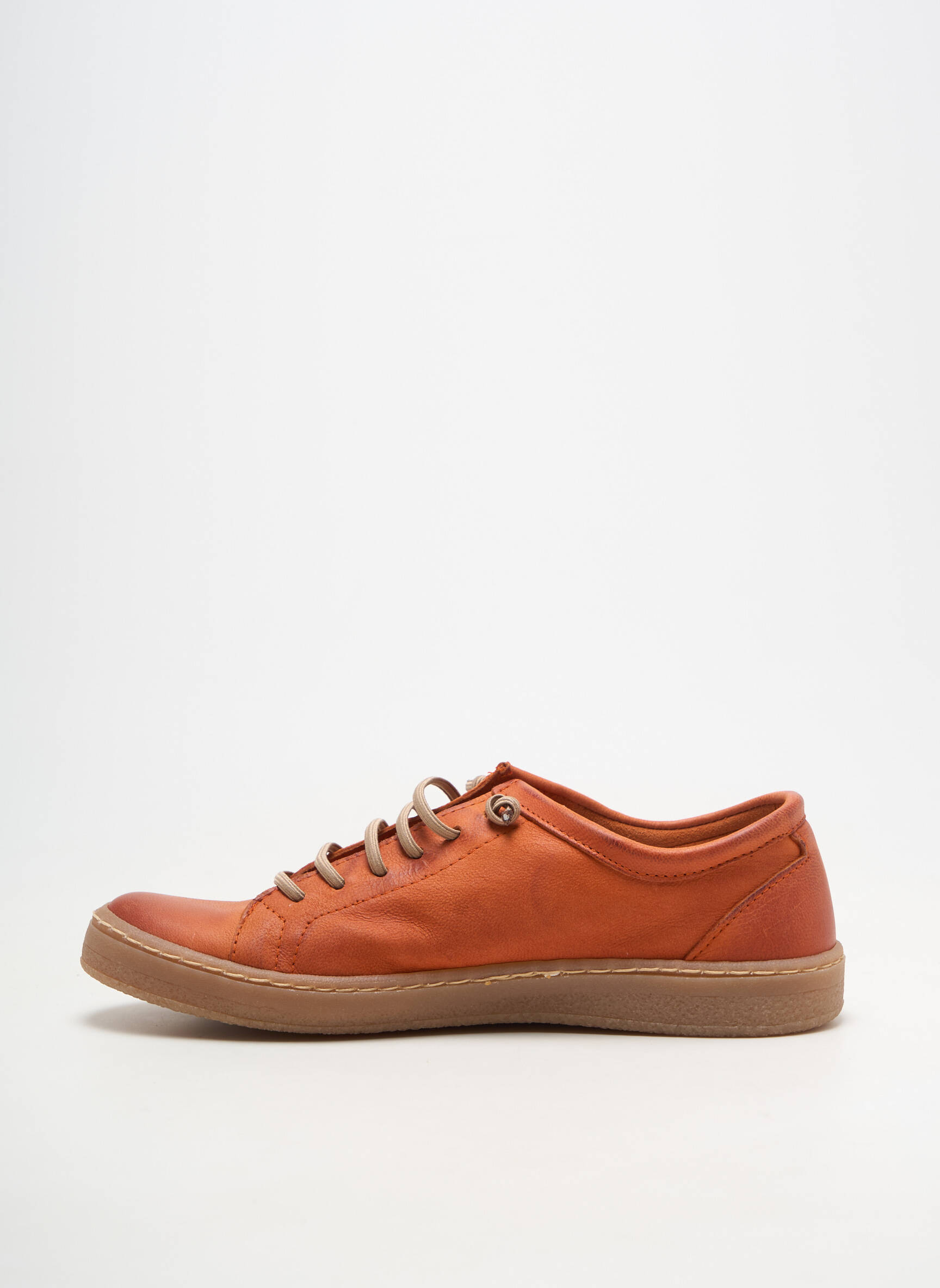 Adidași material neted toc plat până la 3 cm portocalie CHACAL femeie