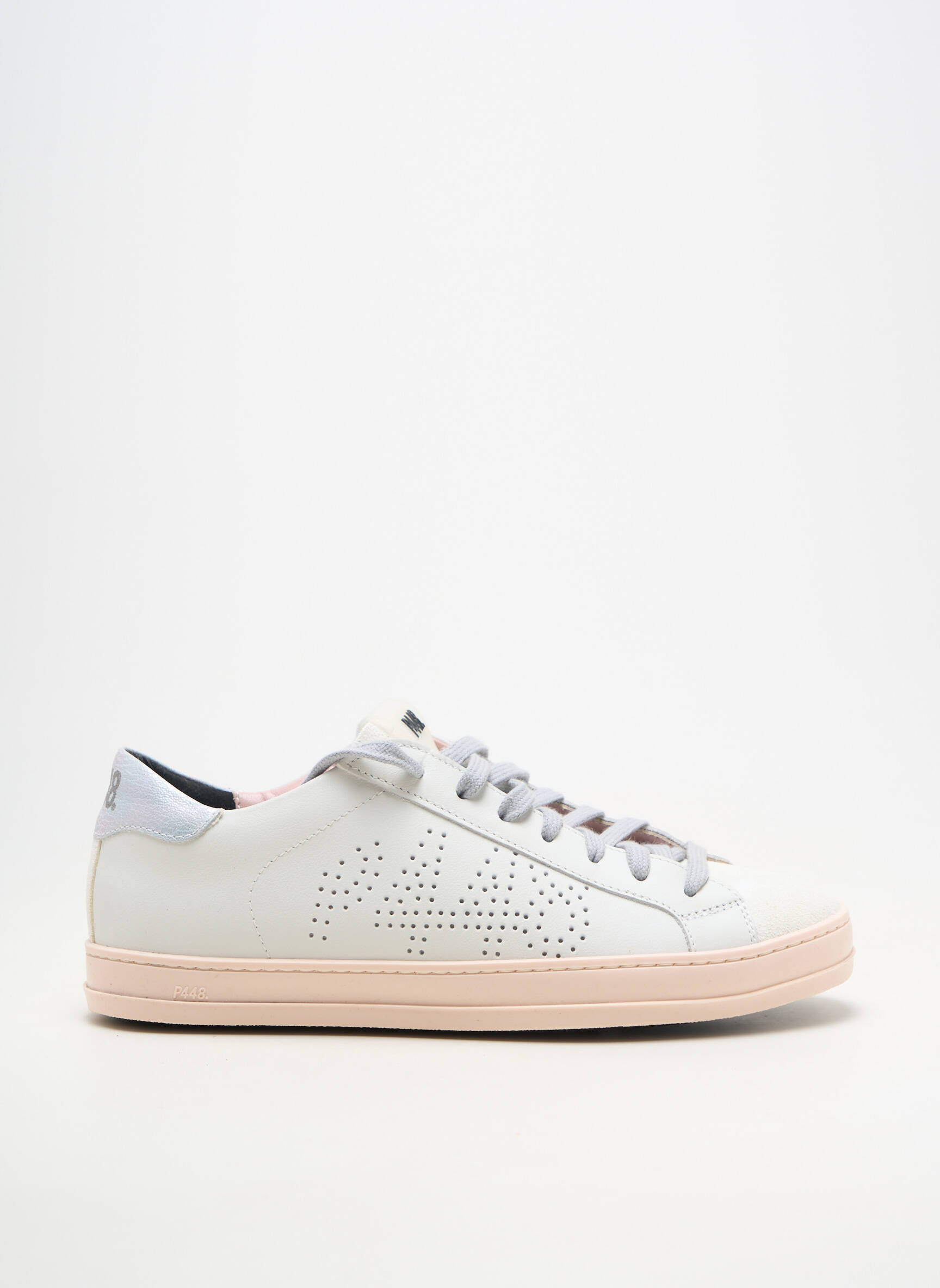 Adidași material neted toc plat până la 3 cm alb P448 femeie