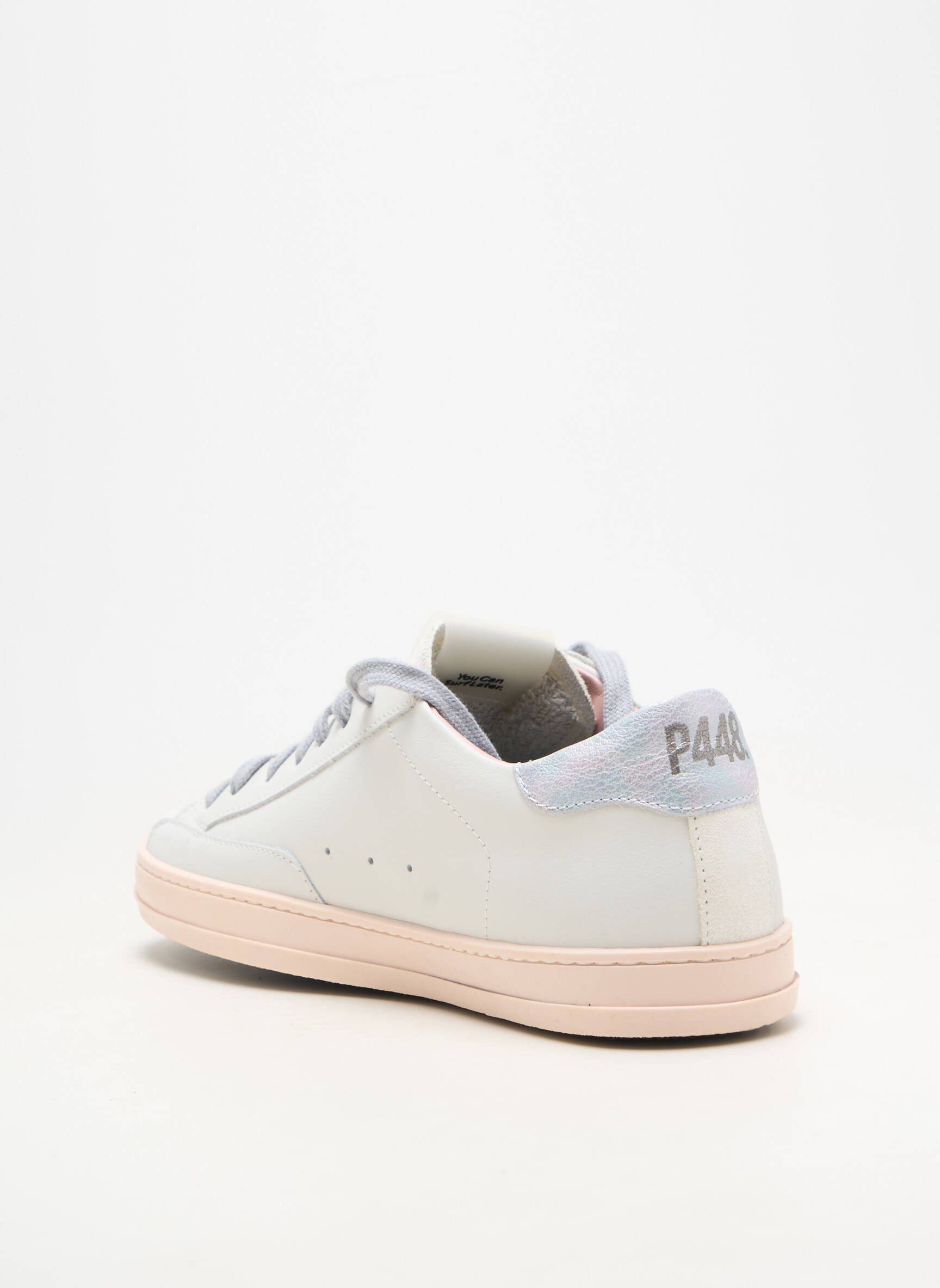 Adidași material neted toc plat până la 3 cm alb P448 femeie