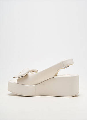 Sandale/pantofi decupați material neted toc de 4 la 6 cm alb HOGL femeie