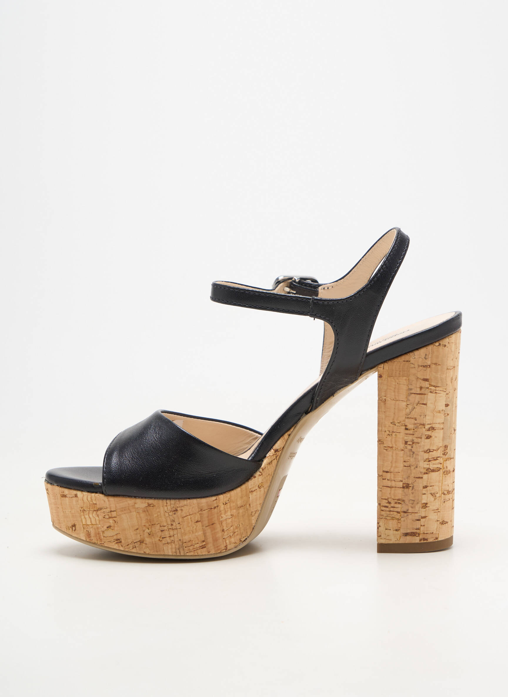 Sandale/pantofi decupați material neted toc înalt de 10cm și mai mult negru NERO GIARDINI femeie