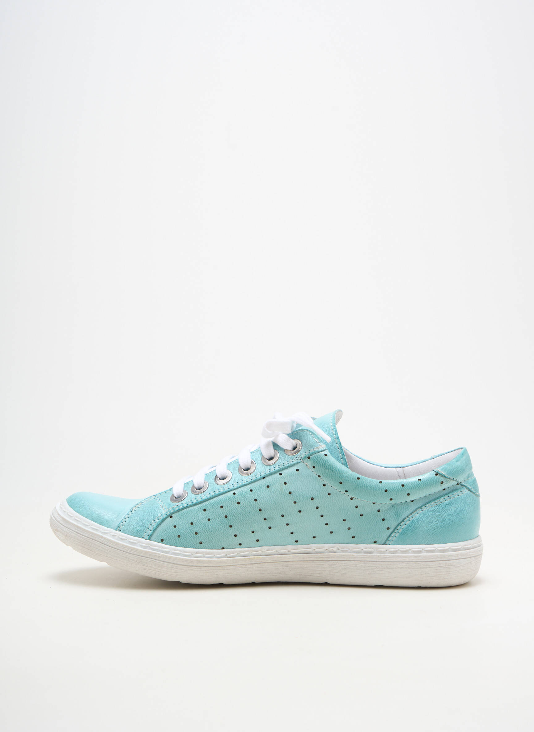 Adidași material neted toc plat până la 3 cm albastru CHACAL femeie