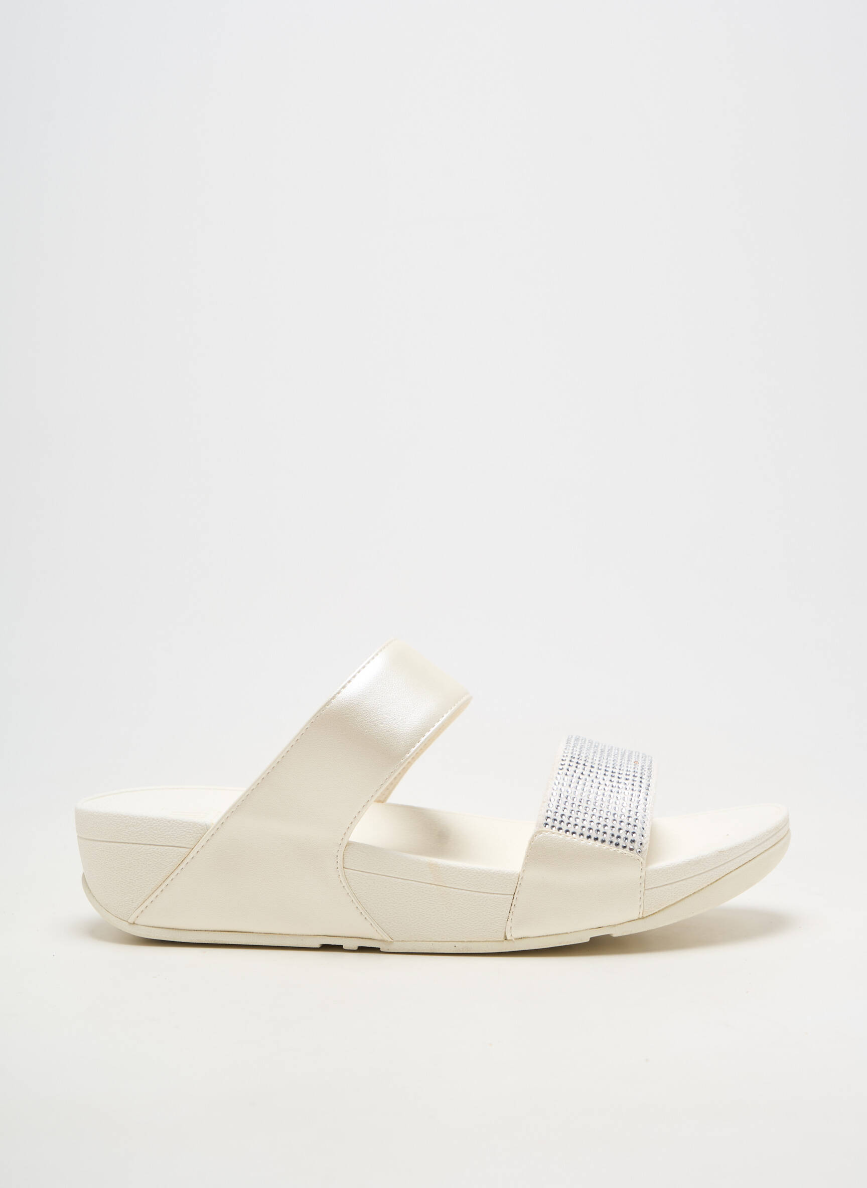Mulete/saboți semi compensat toc plat până la 3 cm alb FITFLOP femeie