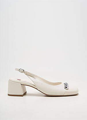 Pantofi cu toc material neted toc de 4 la 6 cm alb HOGL femeie
