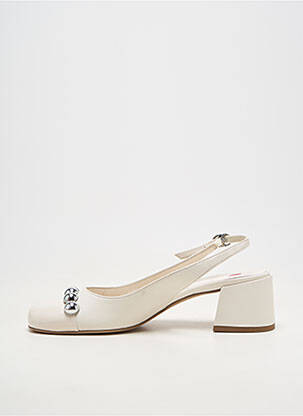 Pantofi cu toc material neted toc de 4 la 6 cm alb HOGL femeie