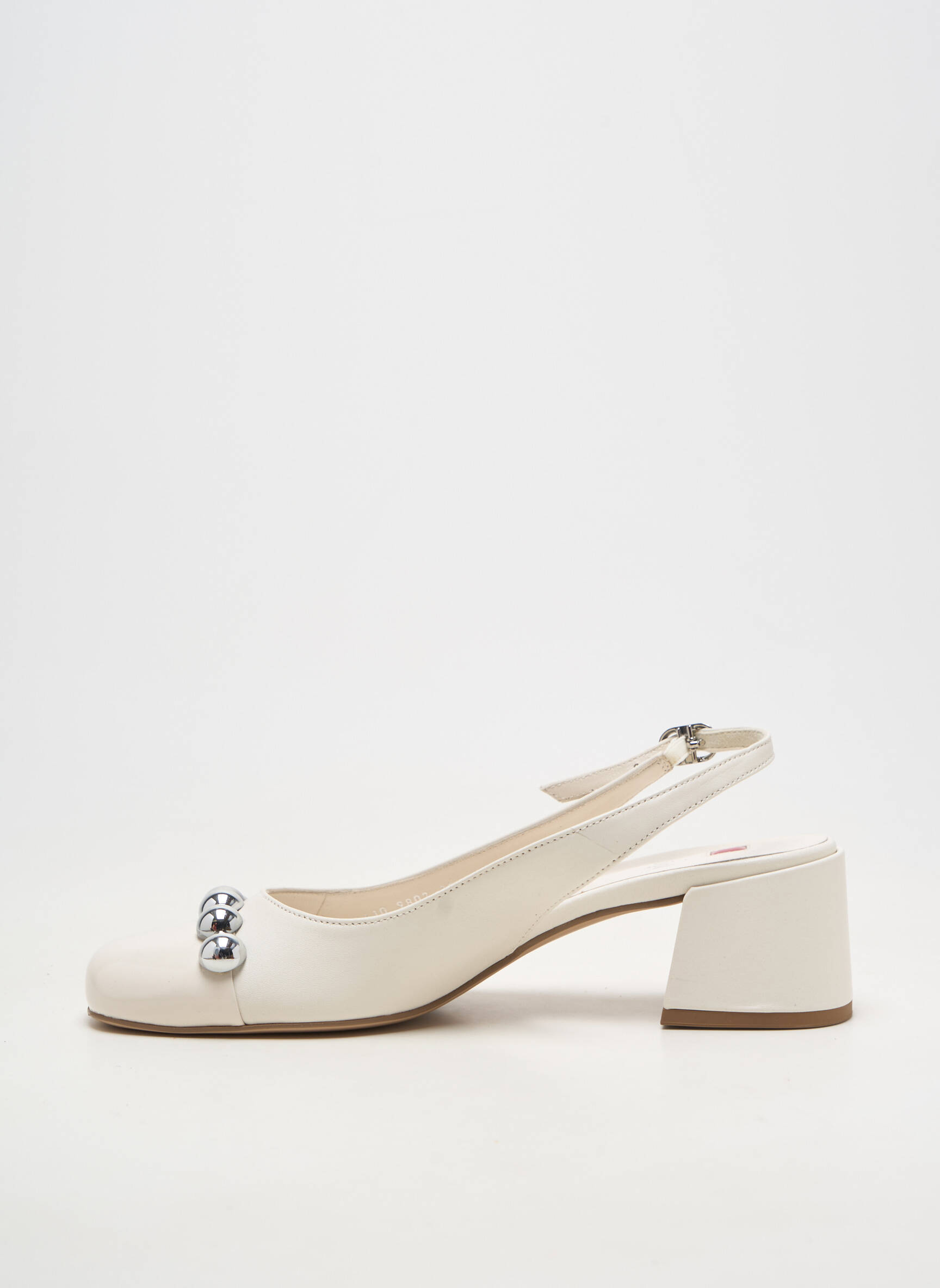 Pantofi cu toc material neted toc de 4 la 6 cm alb HOGL femeie