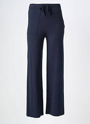 Pantalon larg buzunare talie înaltă albastru MAJESTIC FILATURES femeie
