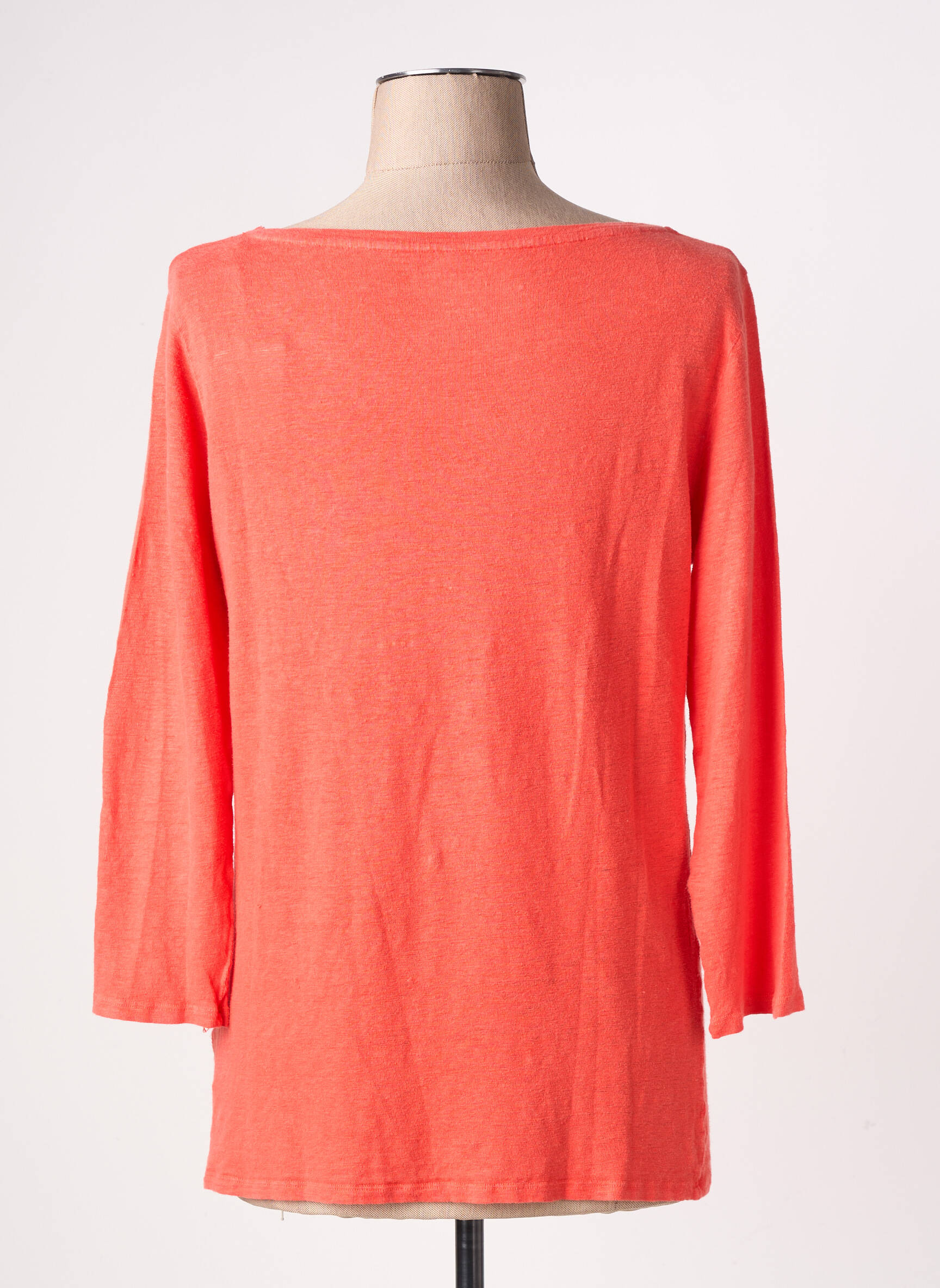 Tricou mâneci 3/4 mâneci 3/4 portocalie MAJESTIC FILATURES femeie