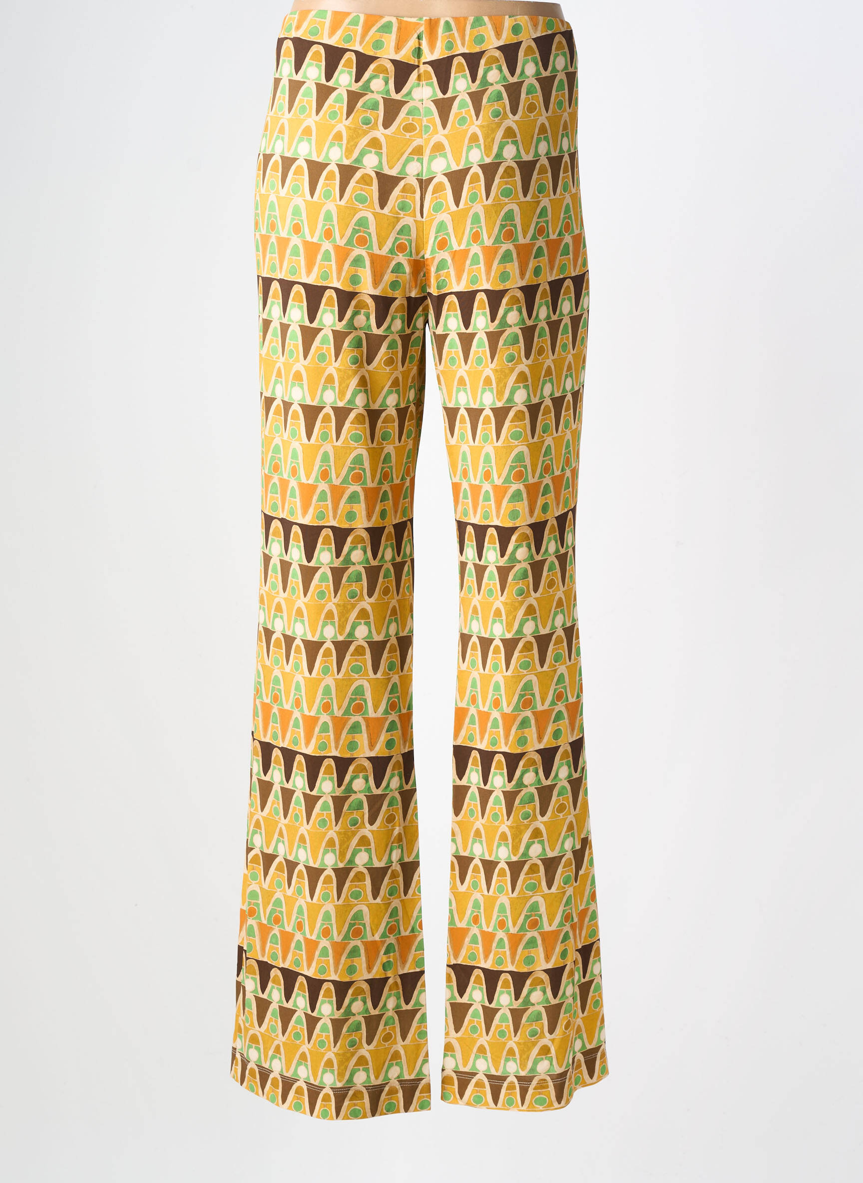 Pantalon larg croială fluidă mărime normală galben MALIPARMI femeie