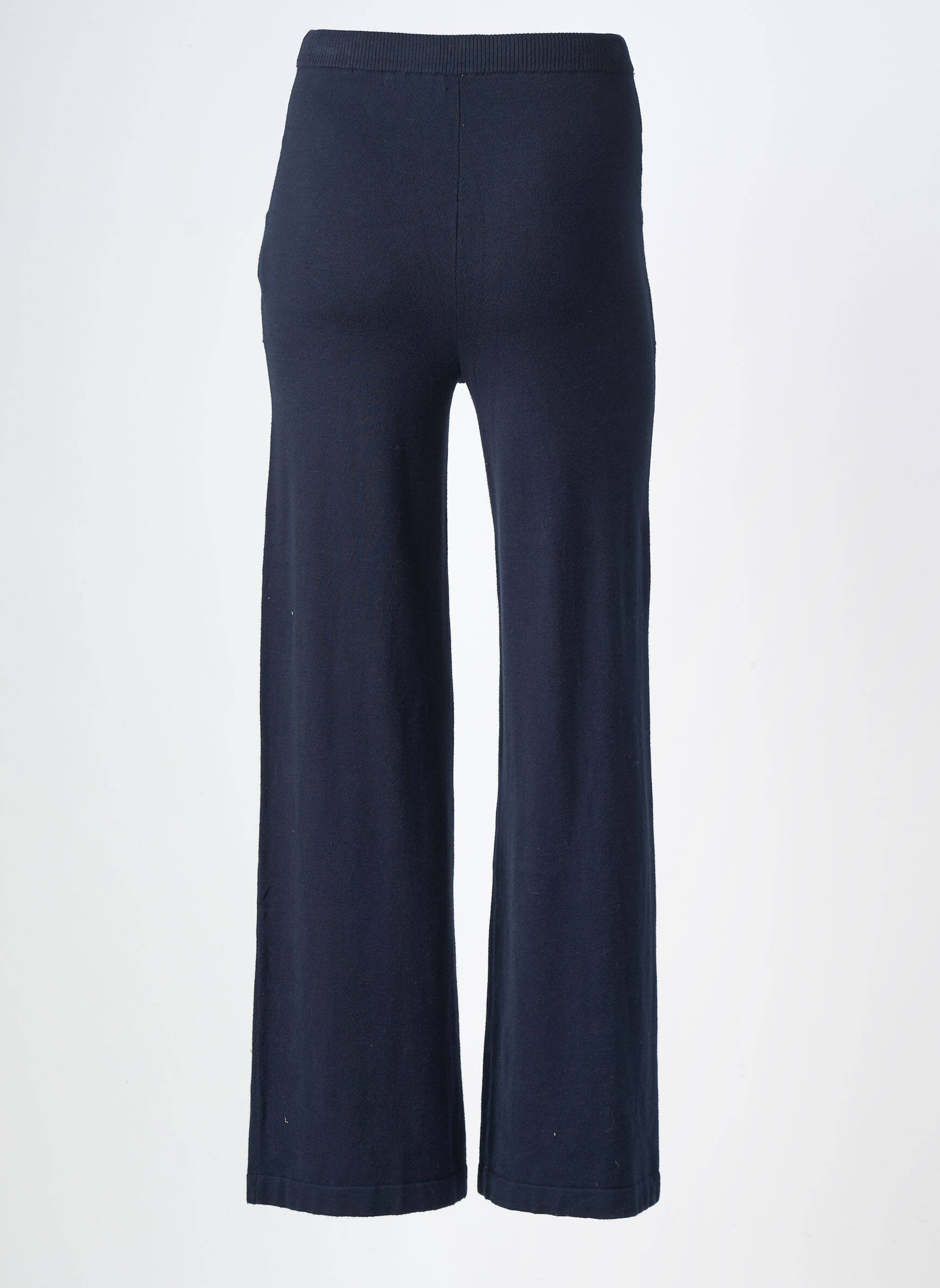Pantalon larg buzunare talie înaltă albastru MAJESTIC FILATURES femeie