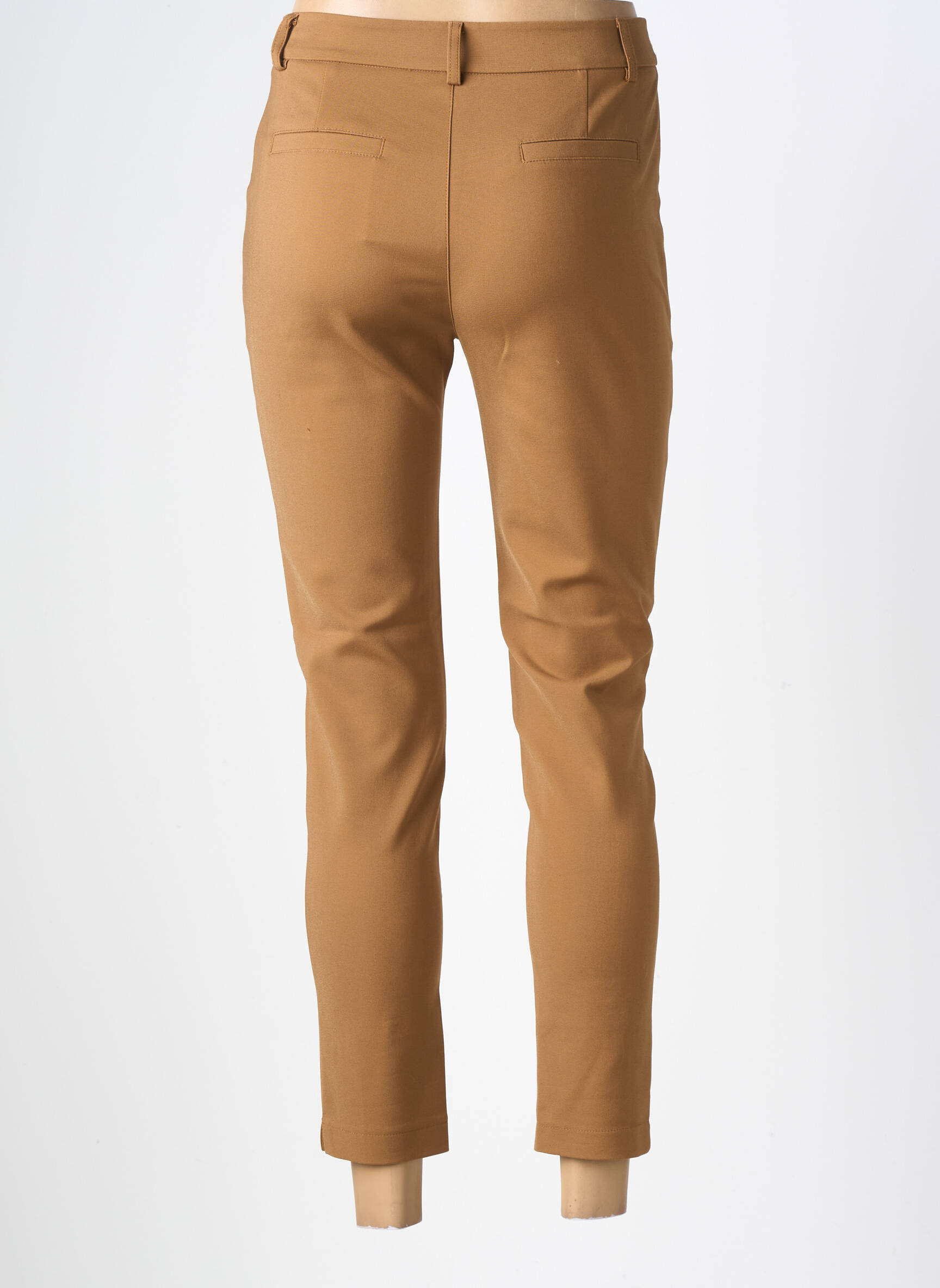 Pantalon 7/8 talie cu cleme mărime normală maro MARINA V femeie