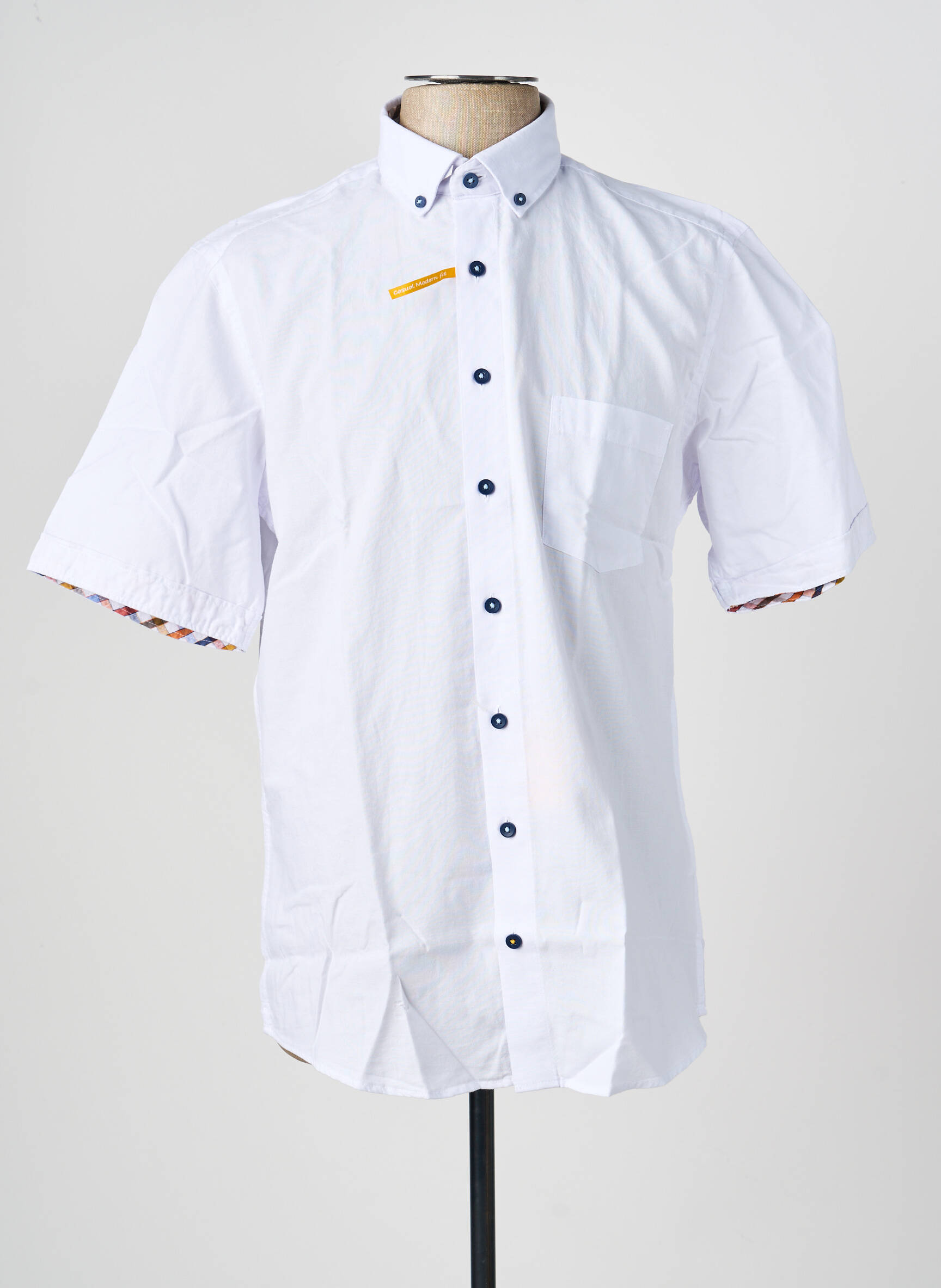 Cămașă cu mâneci scurte croială dreaptă alb REDMOND bărbat