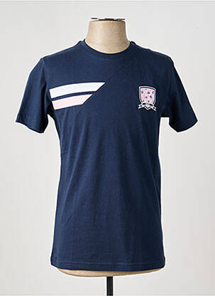 Tricou broderie mâneci scurte albastru CAMBERABERO bărbat
