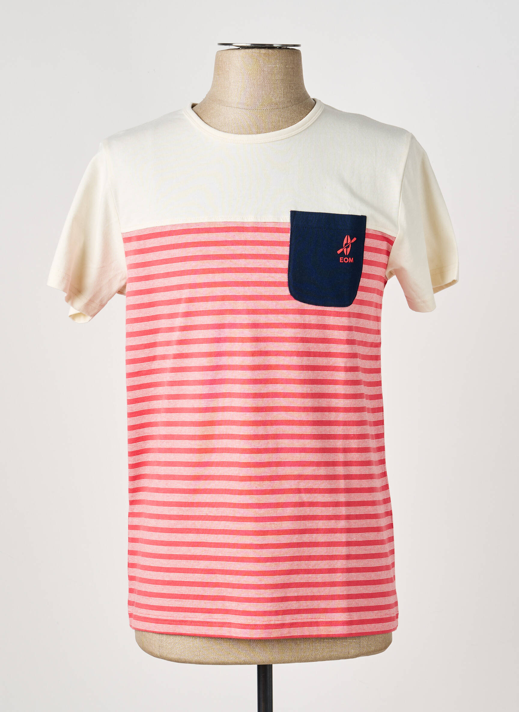 Tricou croială cambrată mâneci scurte bej ELLE EST OU LA MER bărbat