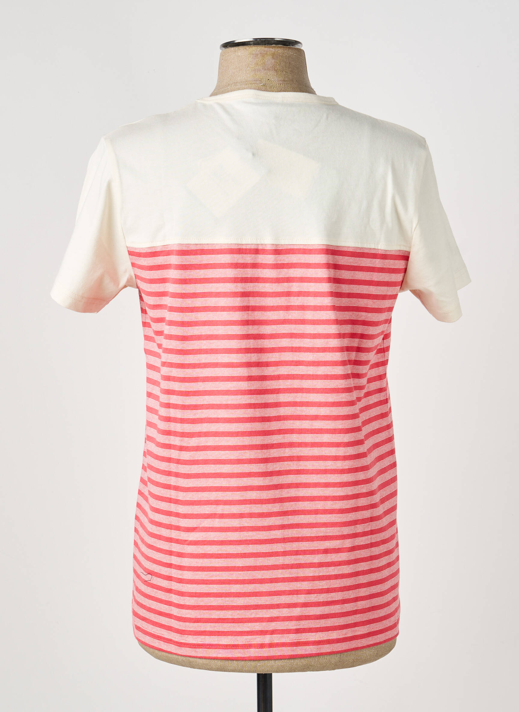 Tricou croială cambrată mâneci scurte bej ELLE EST OU LA MER bărbat