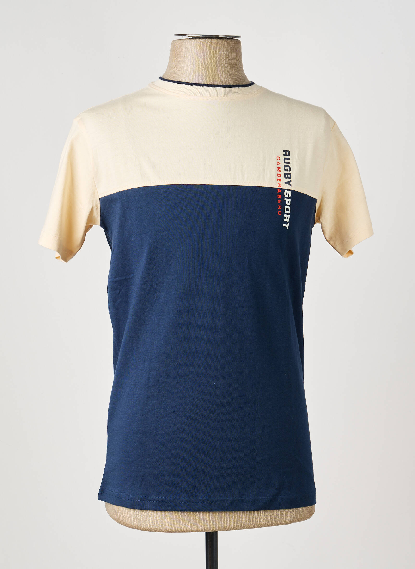 Tricou croială cambrată mâneci scurte bej CAMBERABERO bărbat
