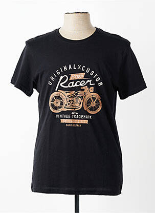 Tricou croială cambrată mâneci scurte negru DARIO BELTRAN bărbat
