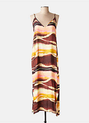 Rochie midi croială fluidă bretele subțiri maro PLEASE femeie