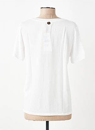 Tricou guler în v mâneci scurte alb LOKITA femeie