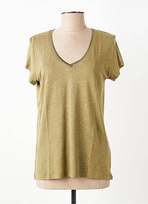 Tricou guler în v mâneci scurte verde FREEMAN T.PORTER femeie