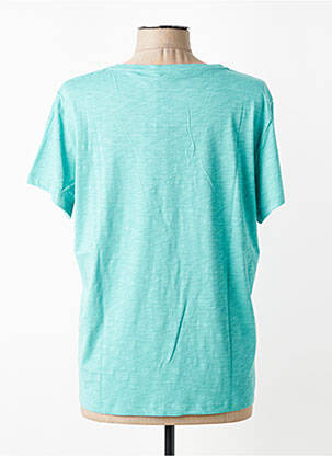 Tricou croială dreaptă mâneci scurte verde FELINO femeie