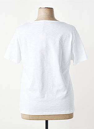Tricou serigrafie flockată mâneci scurte alb SIGNE NATURE femeie
