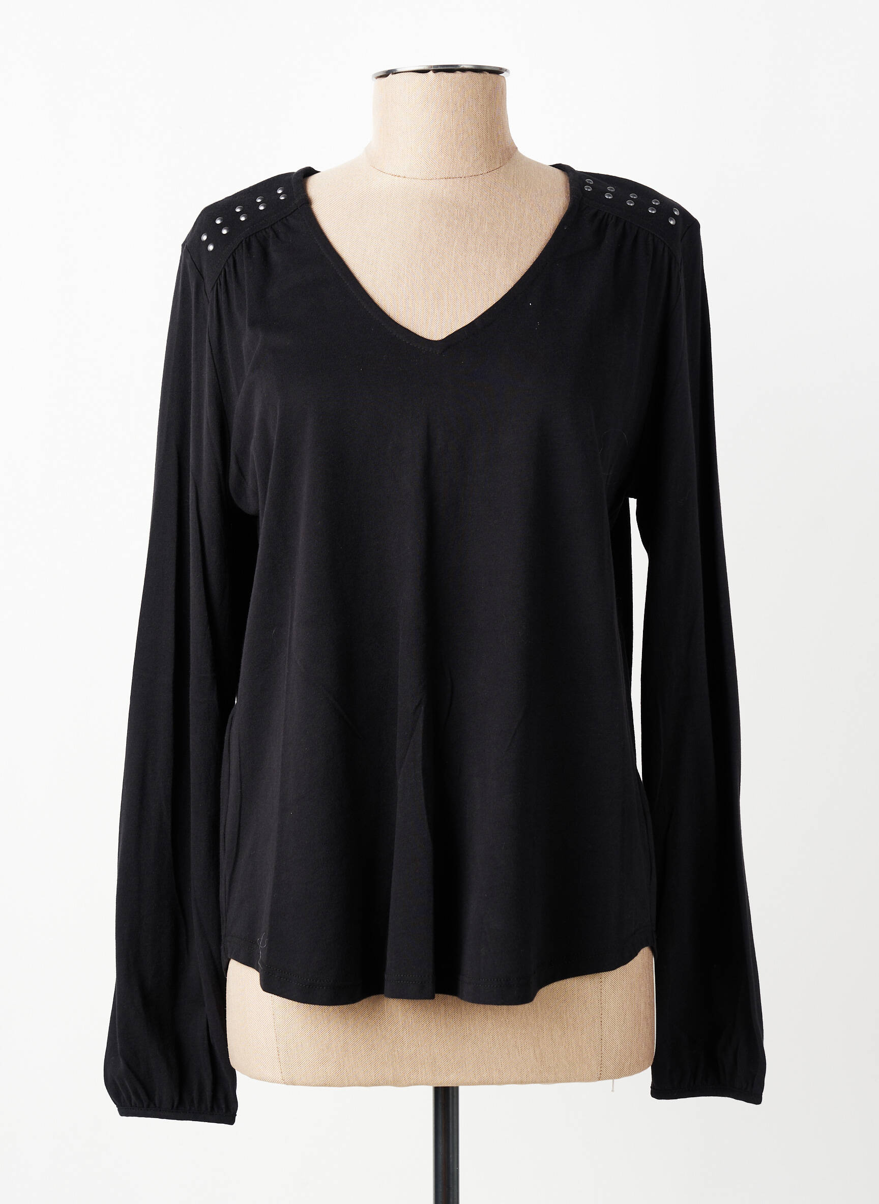 Tricou mâneci lungi mâneci lungi negru ANDAM femeie
