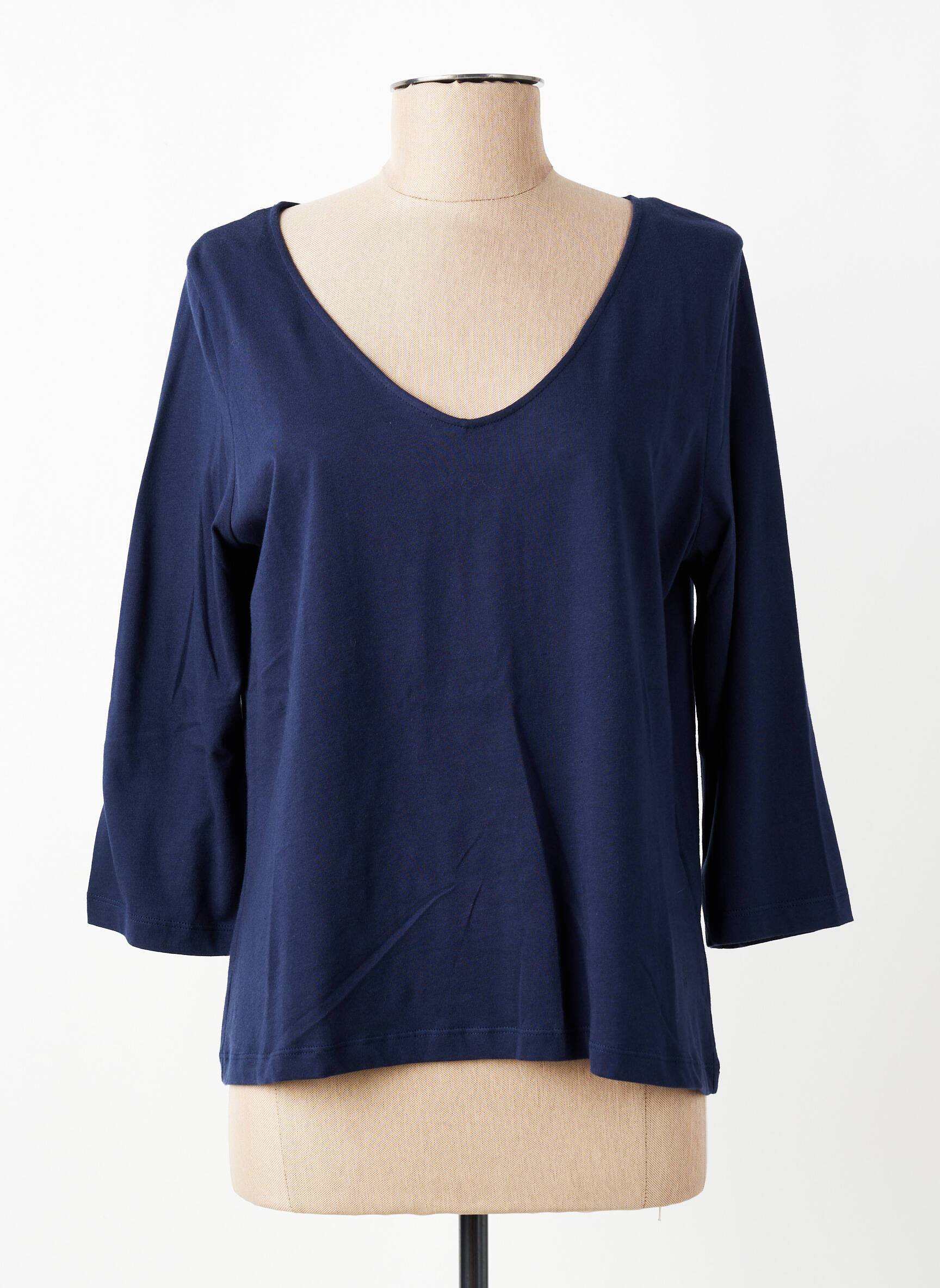 Tricou mâneci 3/4 mâneci 3/4 albastru YERSE femeie