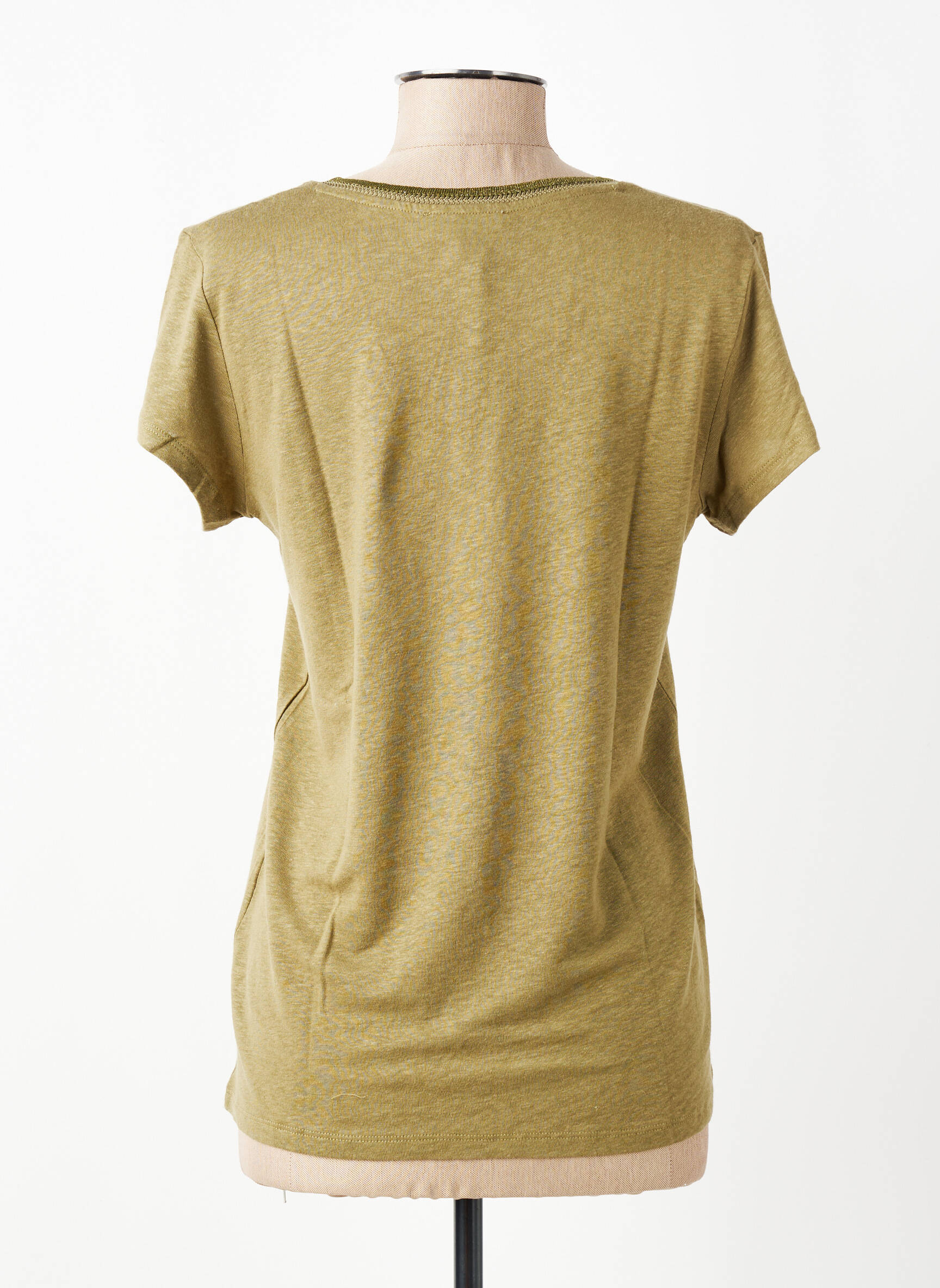 Tricou guler în v mâneci scurte verde FREEMAN T.PORTER femeie