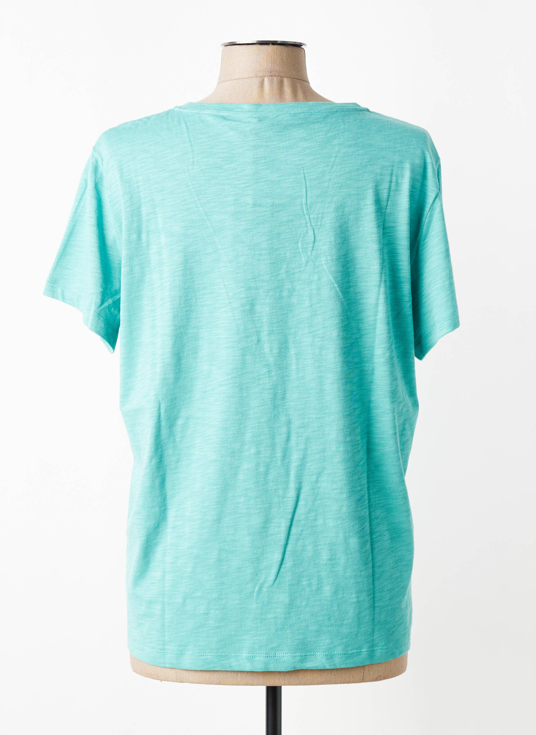 Tricou croială dreaptă mâneci scurte verde FELINO femeie