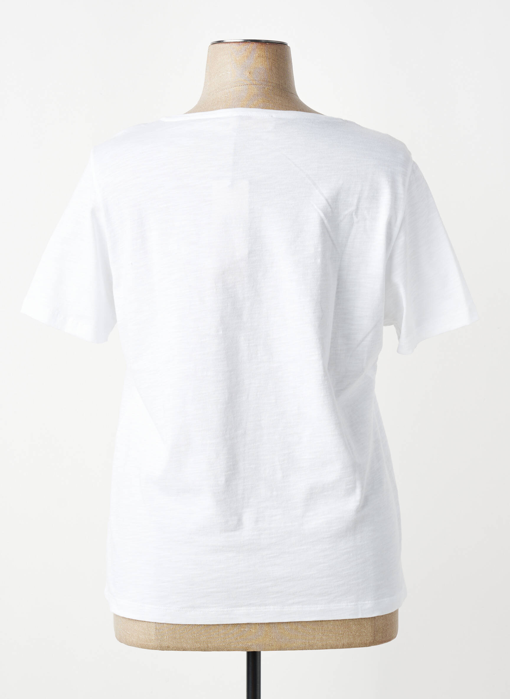 Tricou serigrafie flockată mâneci scurte alb SIGNE NATURE femeie