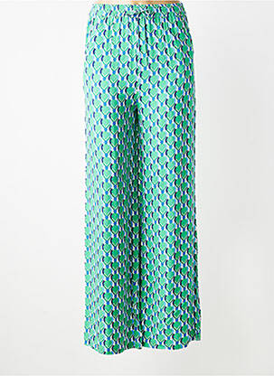 Pantalon larg țesătură poplin mărime normală verde LA VIE EST BELLE femeie