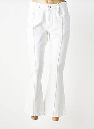 Pantalon 7/8 elasticitate mărime normală alb PARA MI femeie
