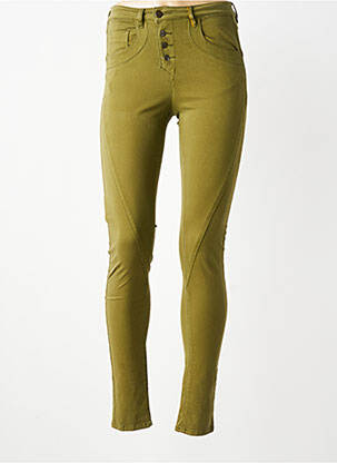 Pantalon slim țesătură poplin mărime normală verde COUTURIST femeie