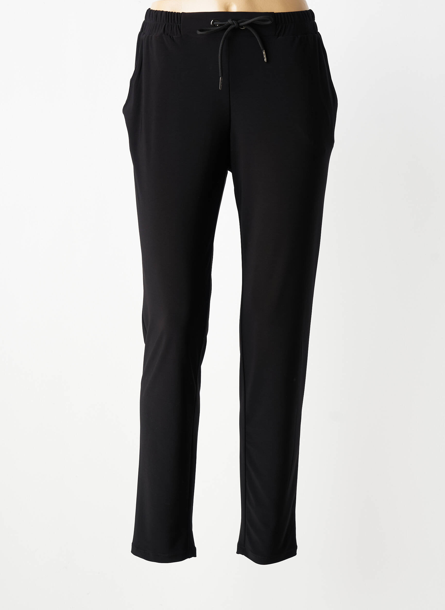 Pantalon slim talie elastică mărime normală negru ANDAMIO femeie