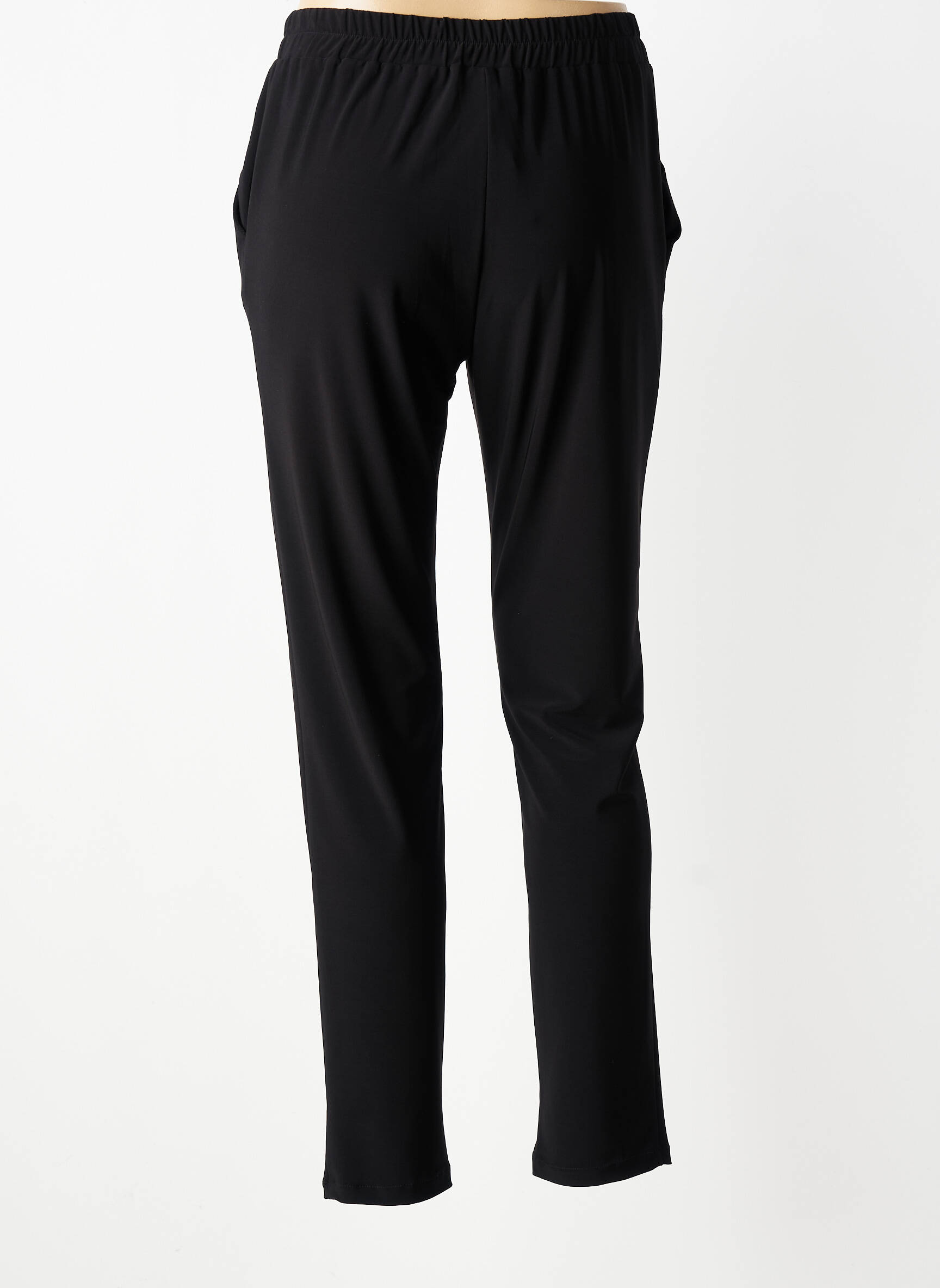 Pantalon slim talie elastică mărime normală negru ANDAMIO femeie