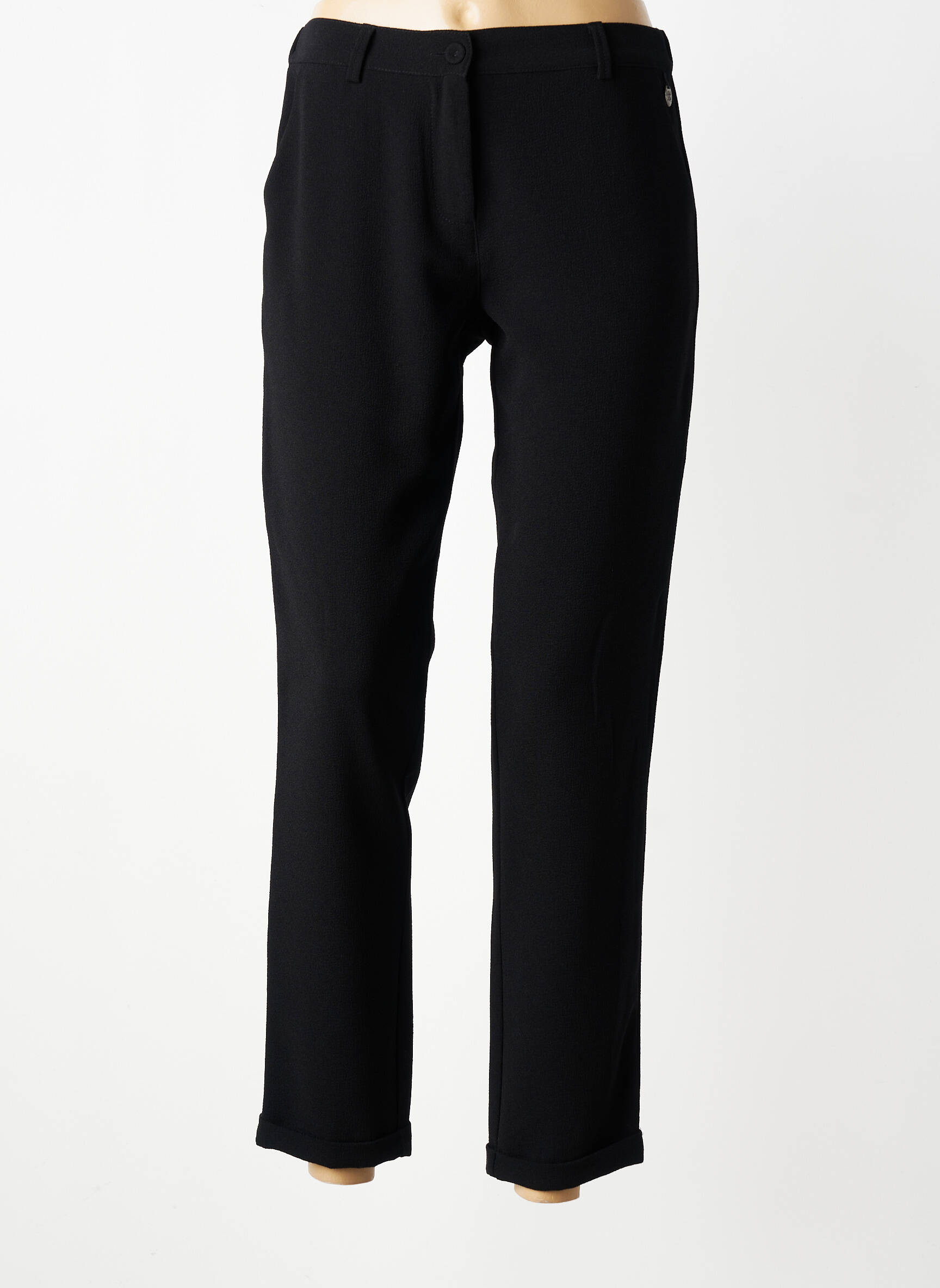 Pantalon 7/8 elasticitate mărime normală negru PAKO LITTO femeie