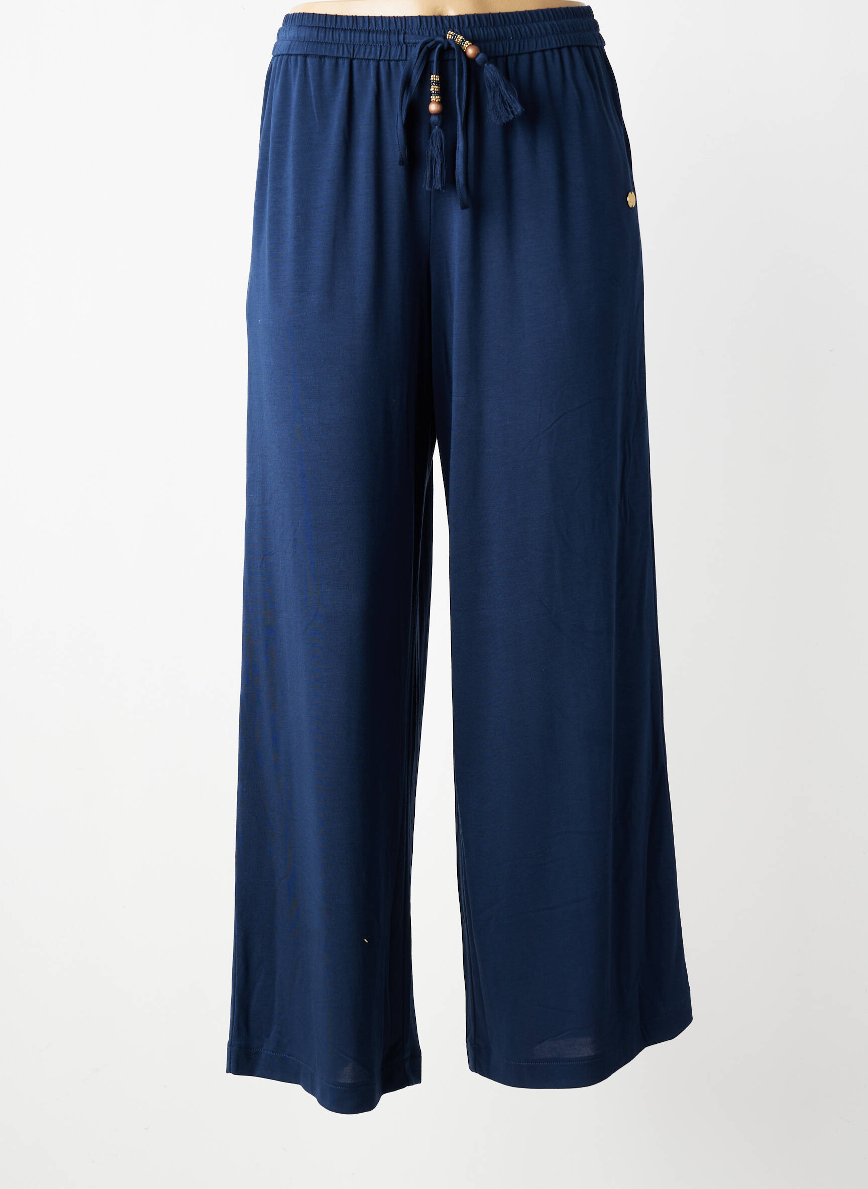 Pantalon larg țesătură poplin mărime normală albastru LOLA ESPELETA femeie
